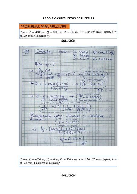 Ejercicios de Tuberias
