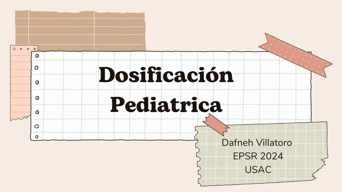 Dosificación Pediatrica