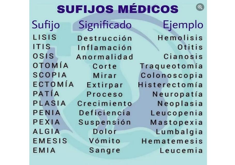 Sufijos medicos