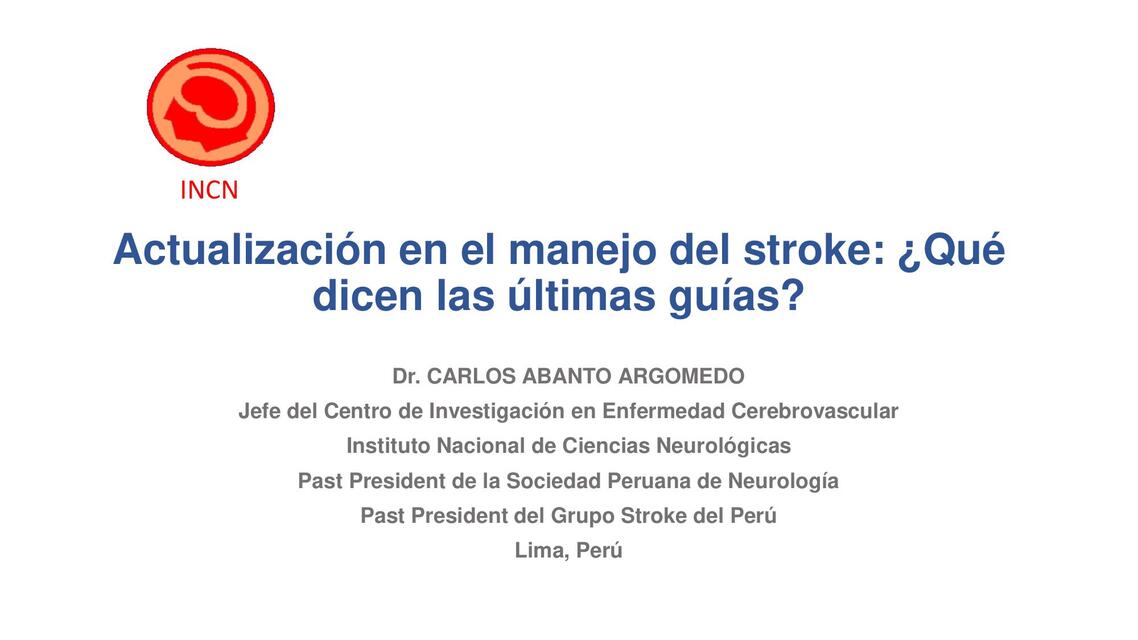 Actualización en el manejo del stroke