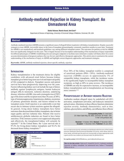 antibody mediated rejection in kidney transplant 2 | Quique | uDocz
