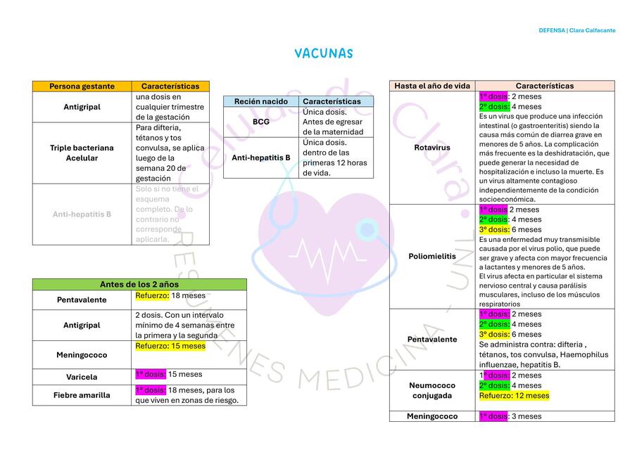 Vacunas por grupo etario