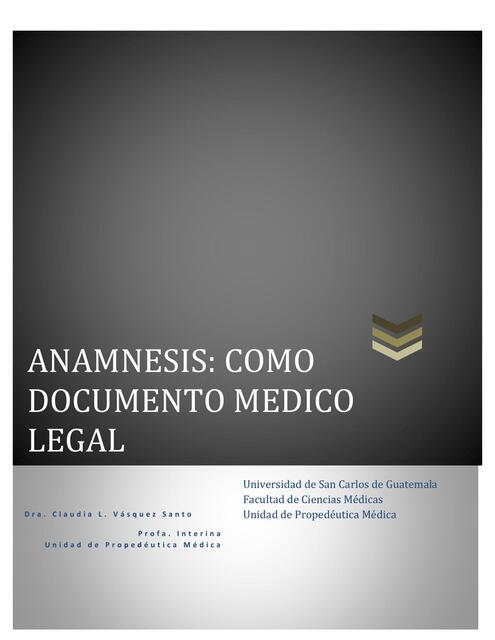 LA HISTORIA CLINICA COMO DOCUMENTO LEGAL