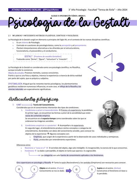 Unidad 2: Orientaciones Actuales de la Psicología I (Gestalt)