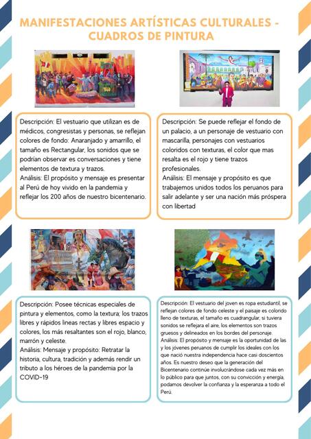 MANIFESTACIONES ARTÍSTICAS CULTURALES - CUADROS DE PINTURA