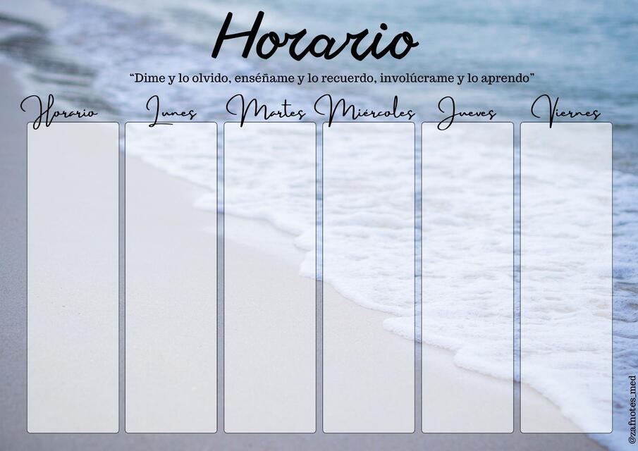 Horario playa