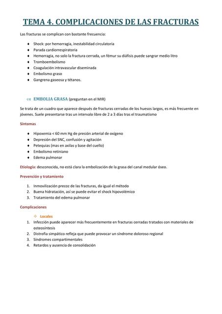 Complicaciones de las Fracturas