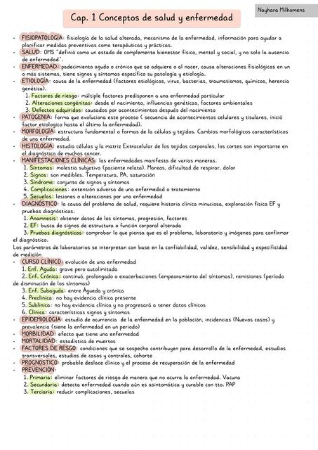 Fisiopatologia cap 1 Porth conceptos de salud y enf