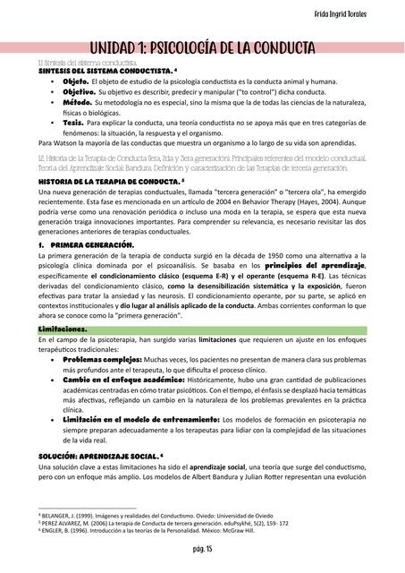 Orientaciones Actuales de la Ps. II - Terapia de conducta