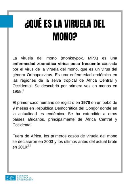 Qué es viruela del mono