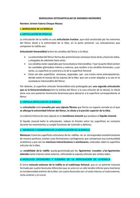 SEMIOLOGIA OSTEOARTICULAR DE MIEMBOS INFERIORES