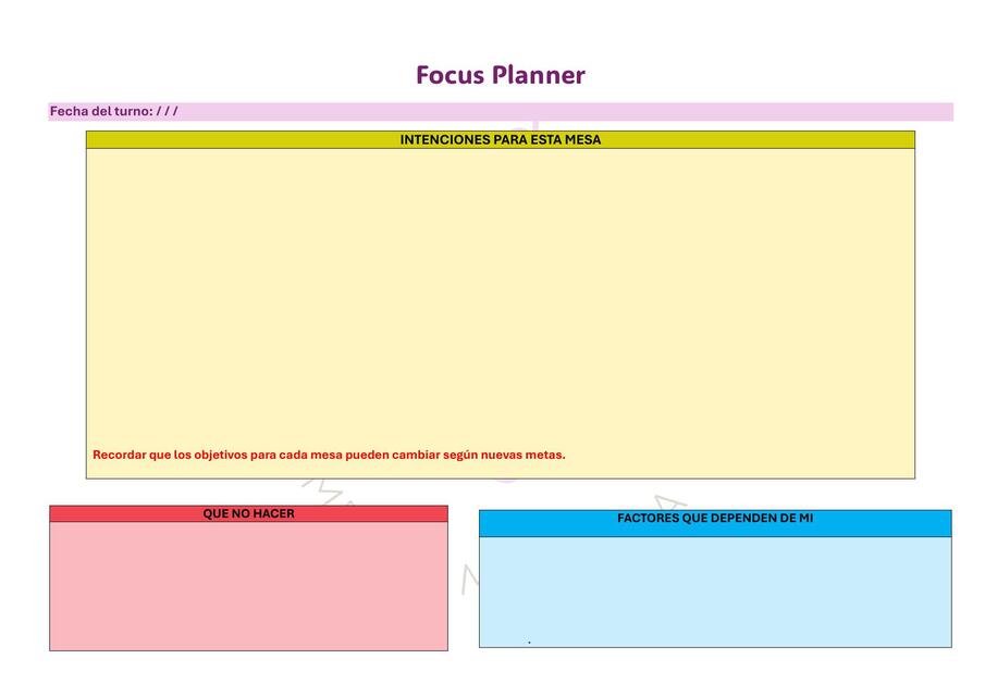 Focus Planner para examenes