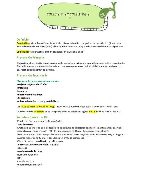 Colecistitis y colelitiasis