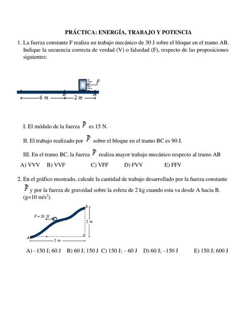 PRÁCTICA trabajo y energía