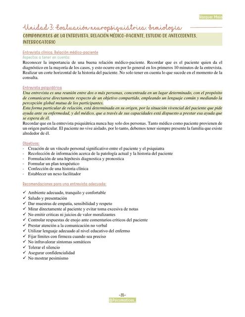 Psicopatologia 1 Cognitiva - U3 Evaluación neuropsiquiátrica