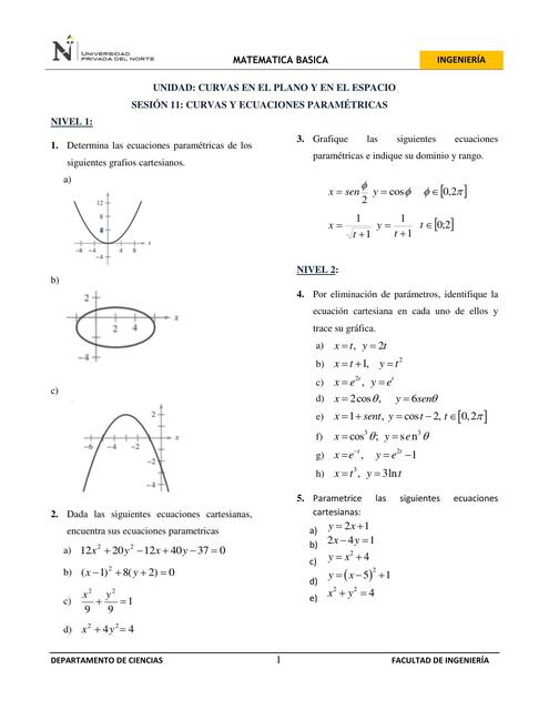 HT11. Curvas y Ecuaciones Paramétricas - MATBA