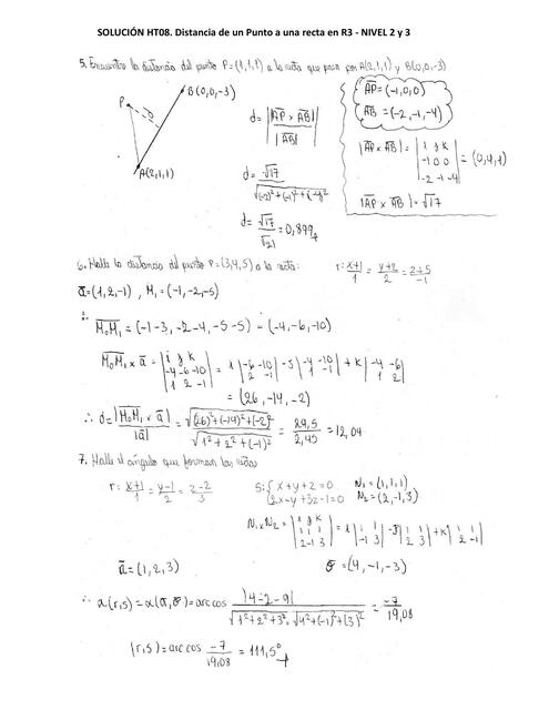 Solución HT08. Distancia de un Punto a una recta en R3 - MATBA