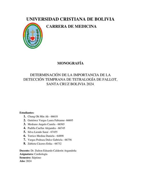 Tetralogía de Fallot - Trab. investigación