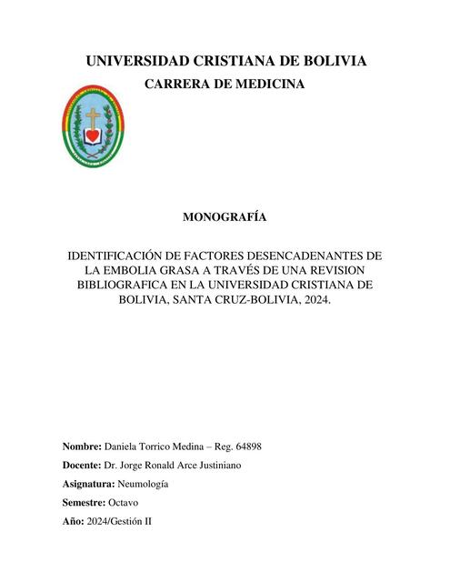 Embolia grasa - Trab. investigación