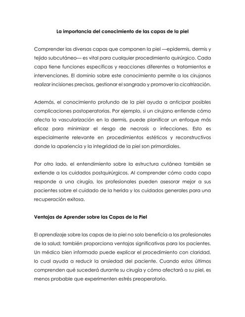 La importancia del conocimiento de las capas de la piel