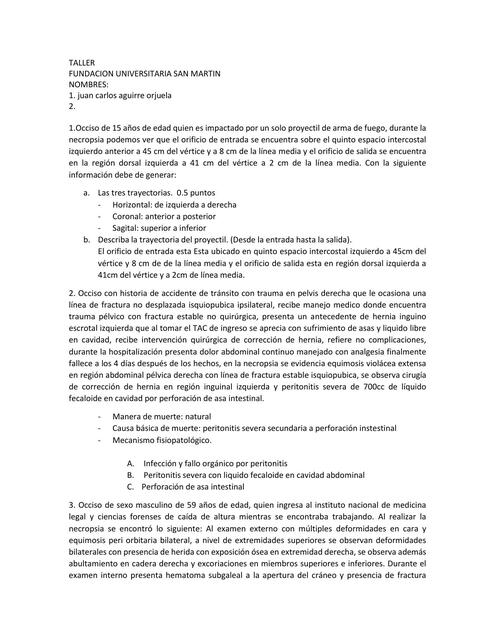 PARCIAL 3 MEDICINA LEGAL juan carlos aguirre