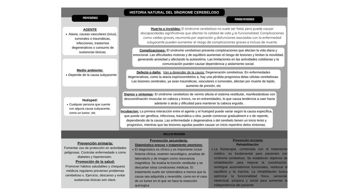 Historia natural de síndrome cerebeloso