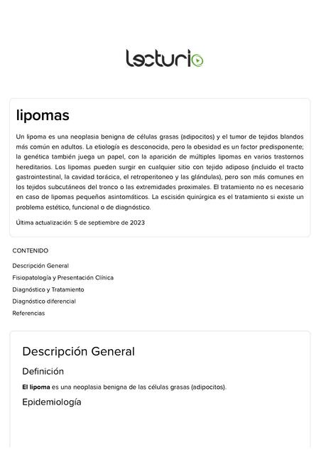 Dermatología lecturio Lipomas Lecturio