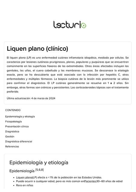 Dermatología lecturio Lichen Planus Clinical Lectu