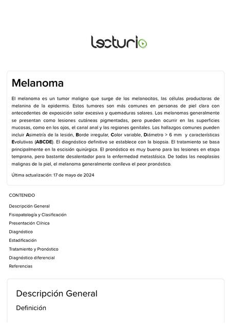 Dermatología lecturio Melanoma Lecturio