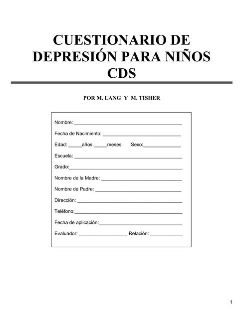 Escala de Depresion Infantil