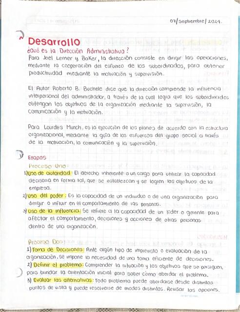 Dirección admininistrativa