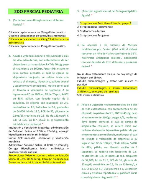 PEDIATRÍA 2 PARCIAL