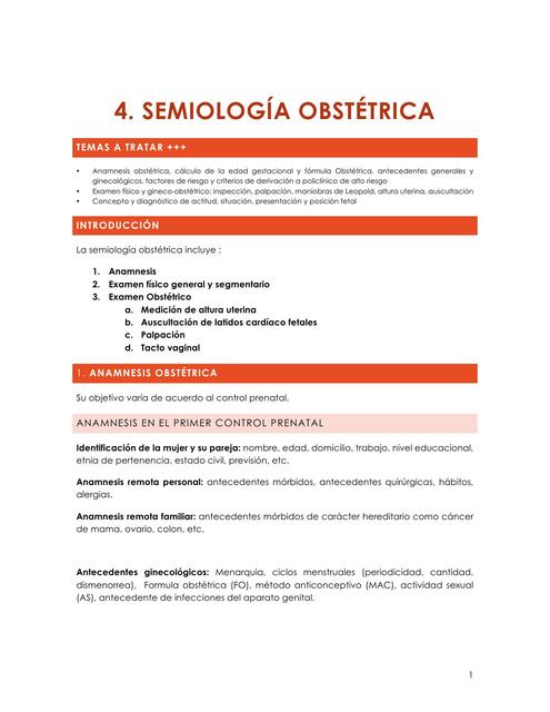 Semiologia Obstetrica