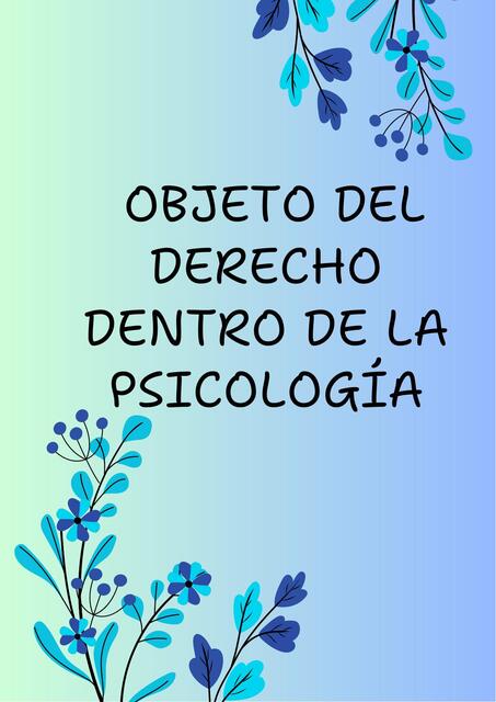 Objeto del Derecho dentro de la Psicología