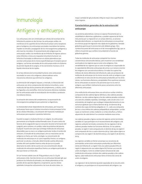 Antígeno y anticuerpo