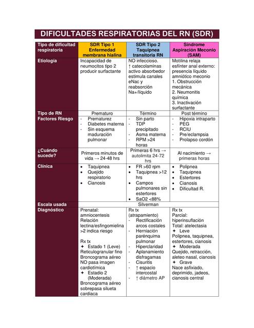 Dificultades respiratorias del Recién Nacido