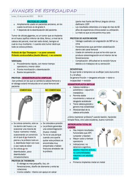 AVANCES DE ESPECIALIDAD TRAUMATO