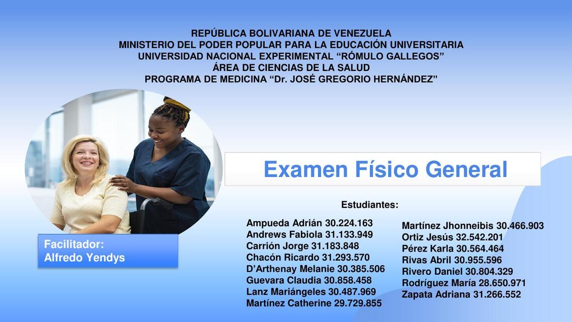 Examen físico general - Semiología