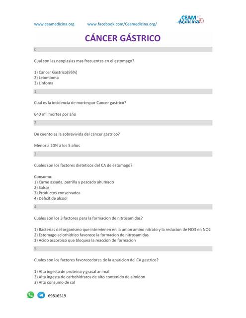 CANCER GASTRICO