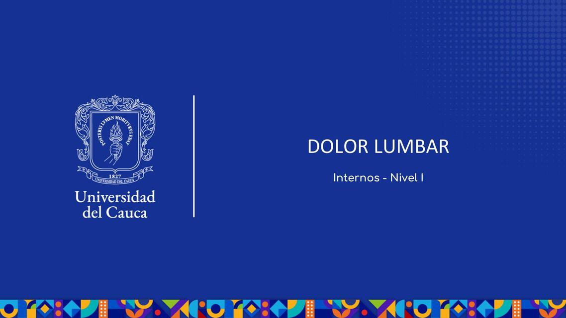 DOLOR LUMBAR