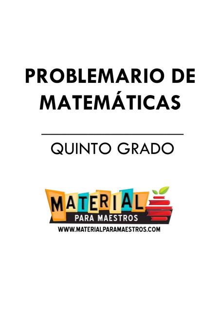 problemario de matematicas 5to grado