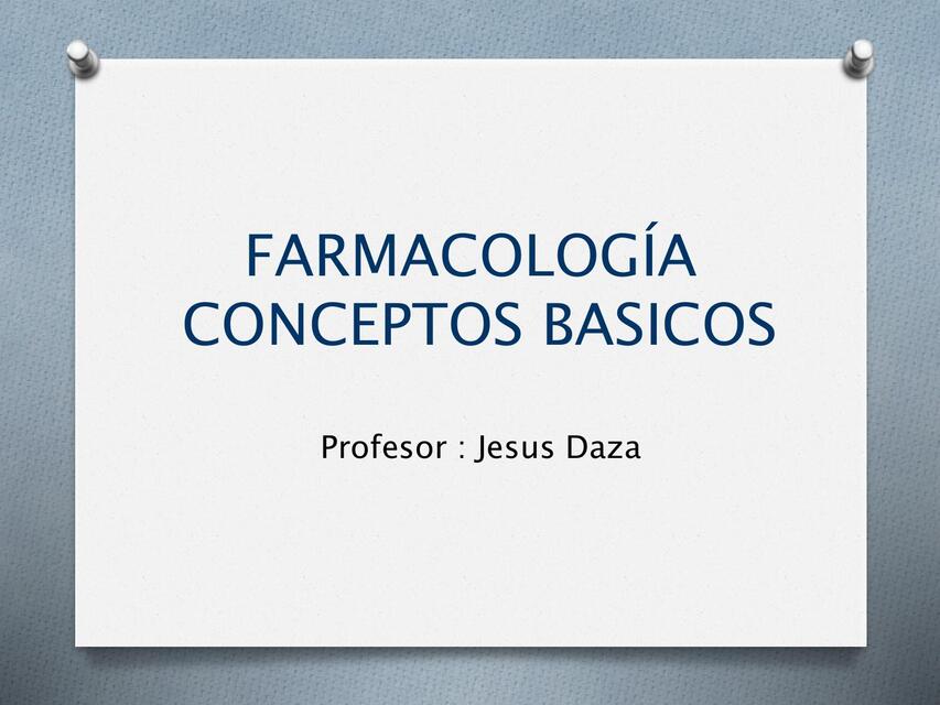 CONCEPTOS BÁSICOS DE FARMACIA