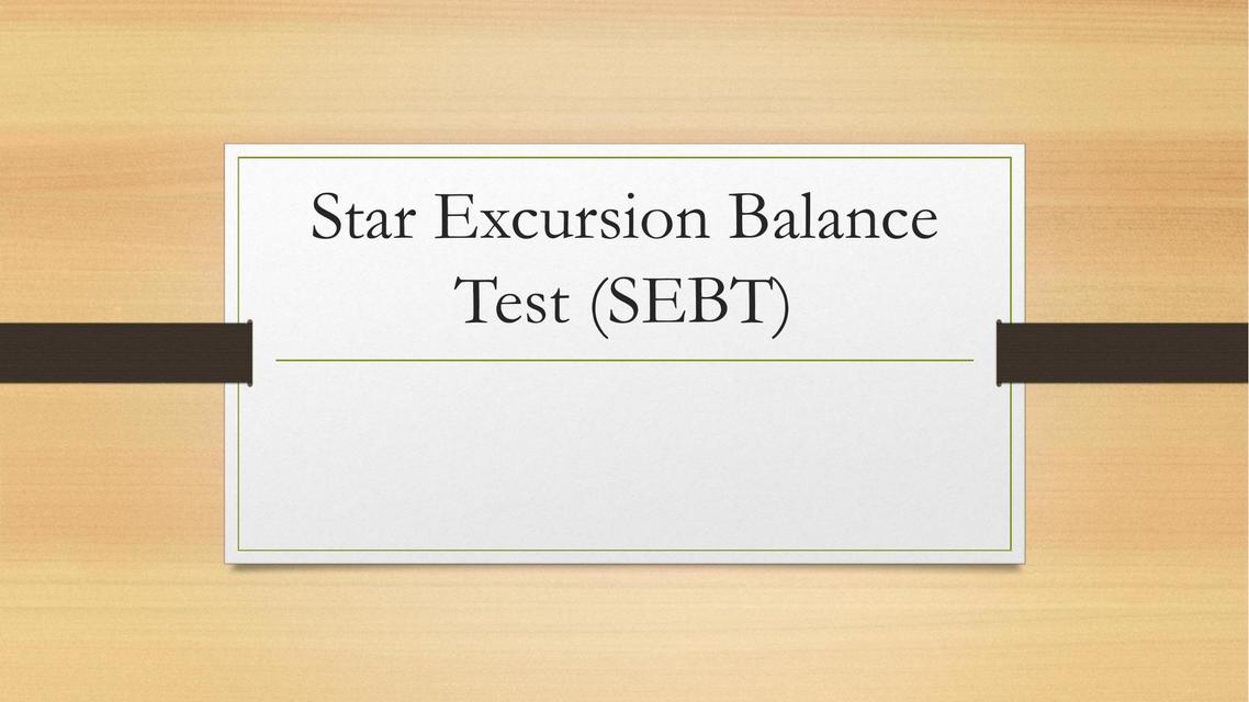 Star Excursion Balance Test SEBT 