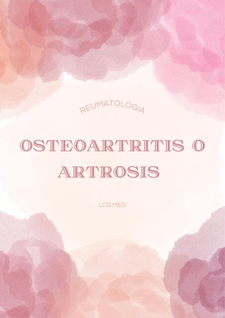 Artrosis o osteoartritis