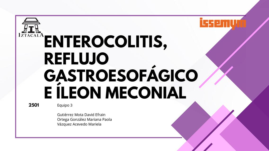 ERGE dell RN, enterocolitis necrosante, ileo meconial