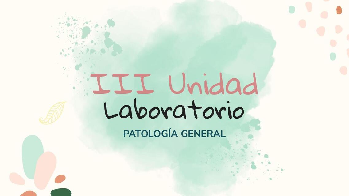 Lab III Unidad Patología General