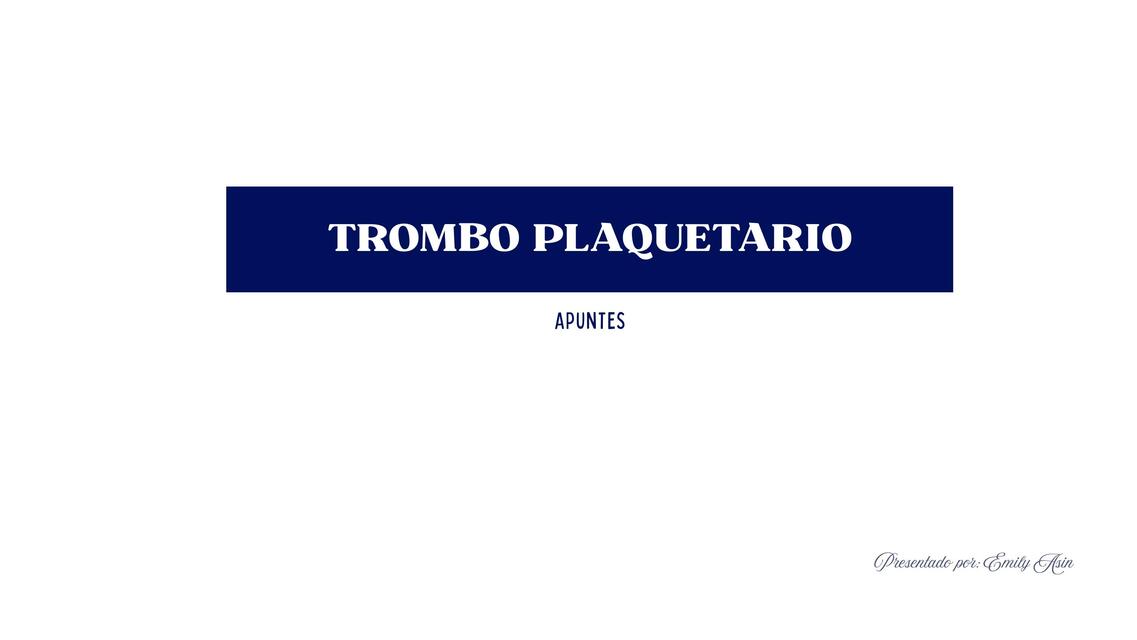 TROMBO PLAQUETARIO