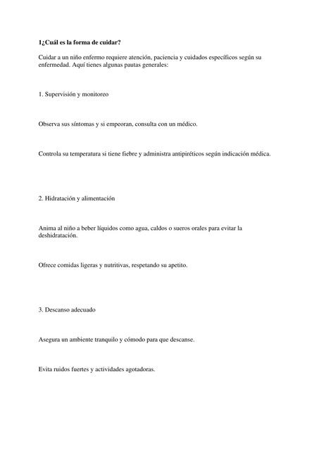 tarea VI como cuidar niño enfermo