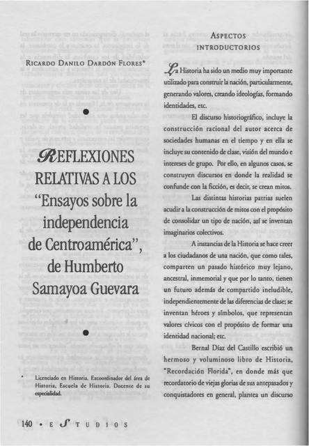 Ensayos sobre independencia de Centroamérica 