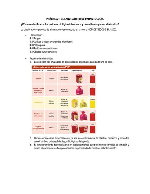 Práctica Cuestionario de laboratorio de parasitología y toxoplasma